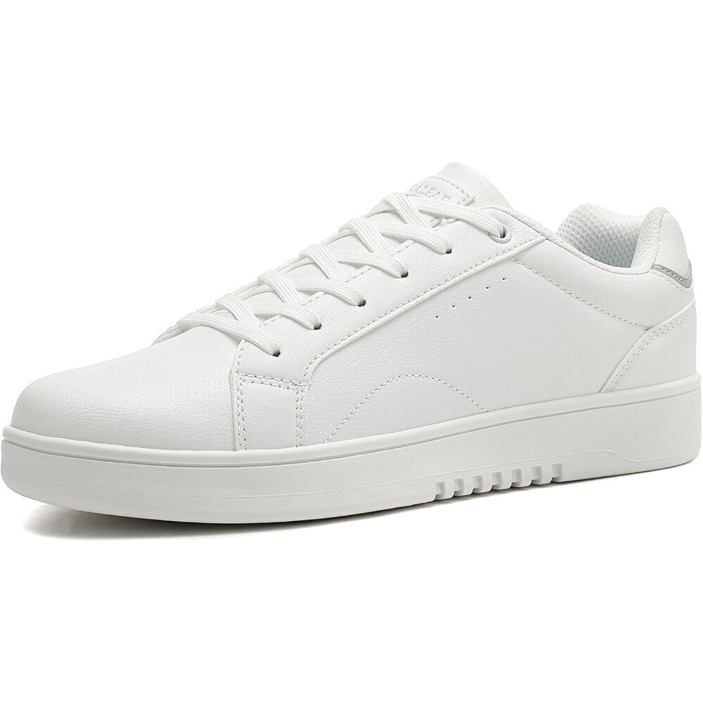 🆕Men's  All White Casual Fashion Dress Sneakers Lace-Up Lightweight Shoes